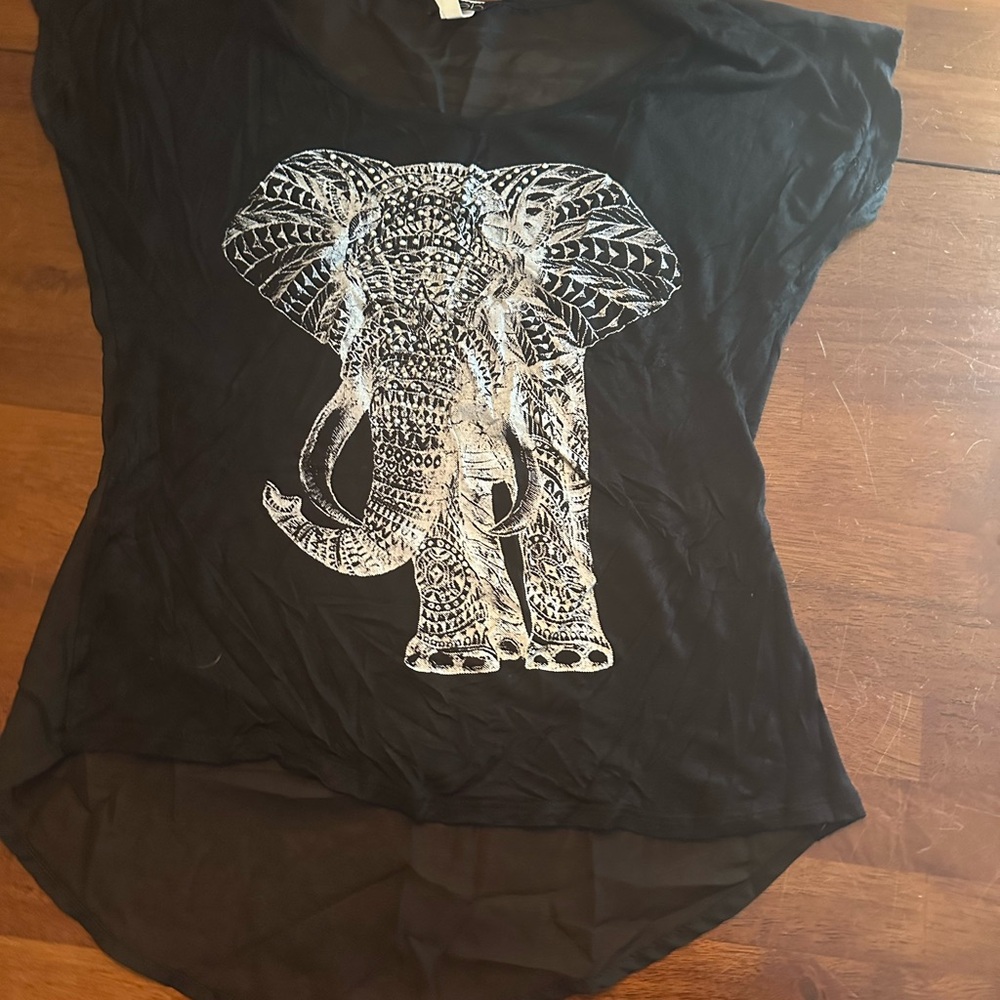Black Elephant Graphic Women's Top